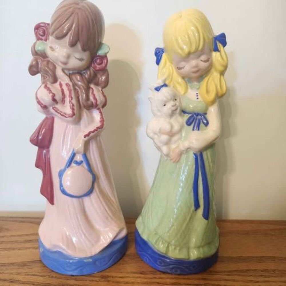 Vintage Hand Painted Ceramic Figurines 1970s